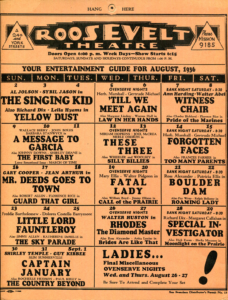 Roosevelt Theatre in San Francisco; The Singing Kid with Al Jolson