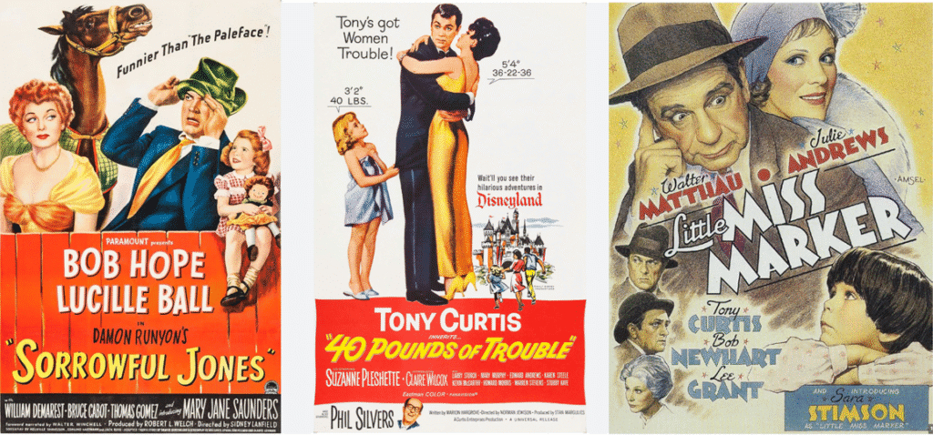 Three movie posters for Miss Marker