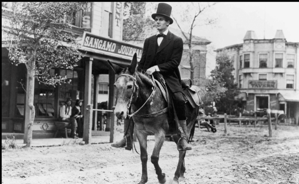 Lincoln riding mule